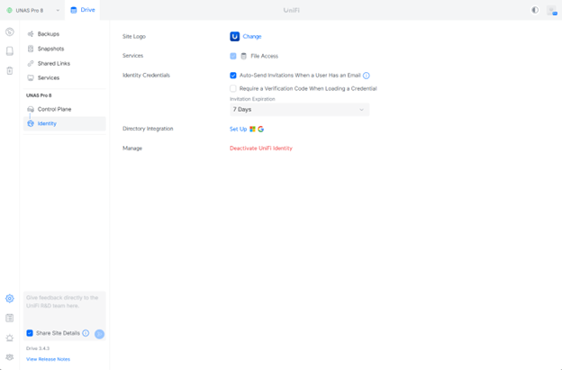 UniFi Drive Snapshots