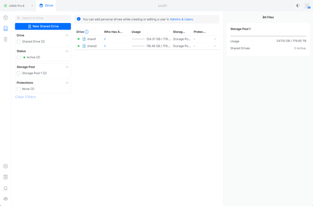 UniFi Drive File Services