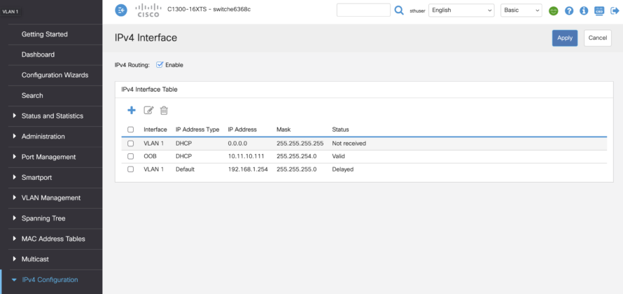 تنظیمات رابط شبکه IPv4